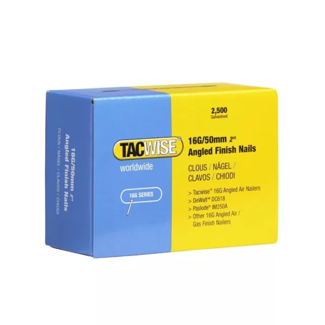 Tacwise 16 Stärke Abgewinkelte 45 Mm Verzinkte Brad-Finish-Nägel