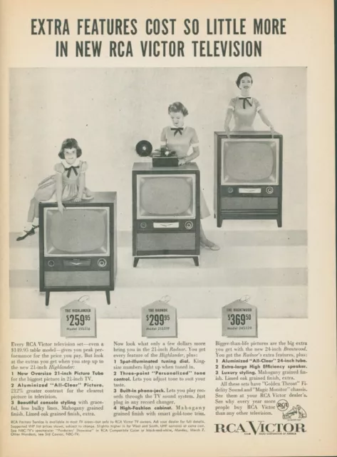 1955 RCA Victor Television Highlander Radnor Brentwood Bowtie Vtg Print Ad FJ1