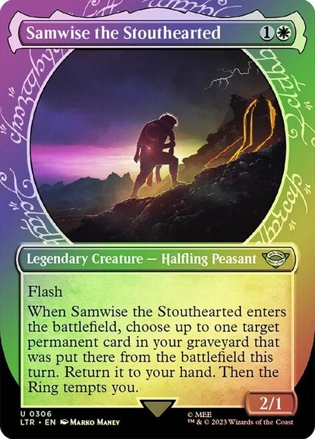 MTG LORD OF the Rings Delighted Halfling *Prerelease Borderless