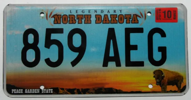 USA Nummernschild North Dakota "LEGENDARY PEACE GARDEN STATE" Bison. S-8807.