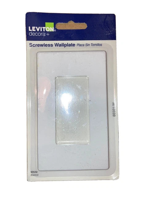 Lot of 8 Leviton Decora Plus Screwless White Wall Plate 80301-W . (B1)
