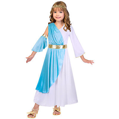 Child Greek Goddess Book Week Costume Girls Roman Toga Kids Fancy Dress Outfit
