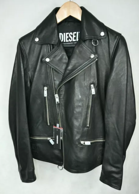 DIESEL L-GOTIV-A BIKER LEATHER JACKET MEN'S size M