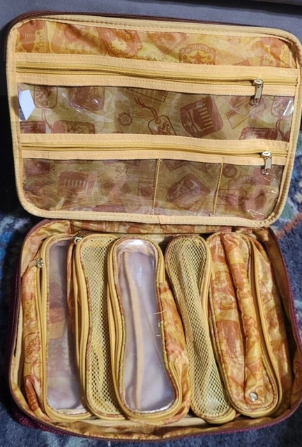 Samantha Brown Croc Burgundy Makeup Travel Toiletry Bag Packing Organizer 3