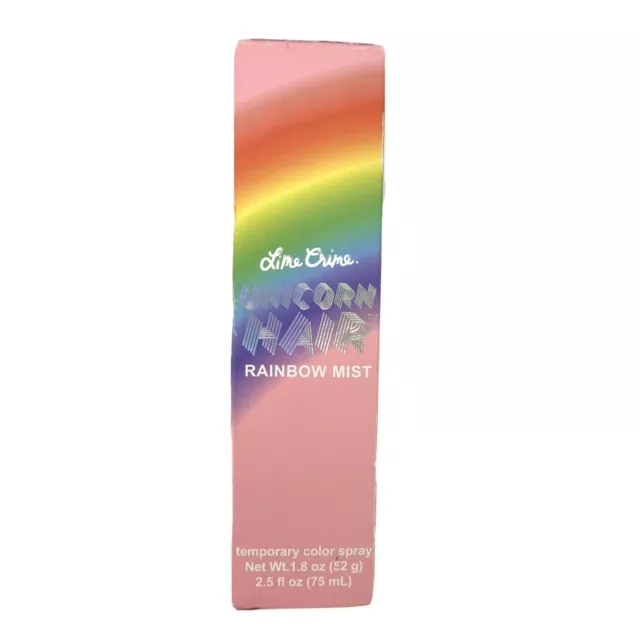 Spray de color de cabello tormentoso Lime Crime Unicornio cabello arco iris 2,5 oz.