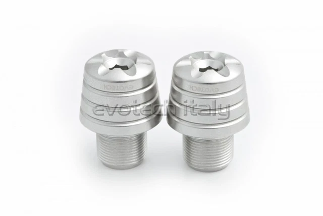 EVOTECH Contrappesi ARGENTO per Semimanubri ORIGIN Kawasaki ZX-6RR 600 2007-2016