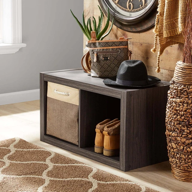 BETTER HOMES & Gardens 2Cube Storage Organizer, Tobacco Oak 37.05