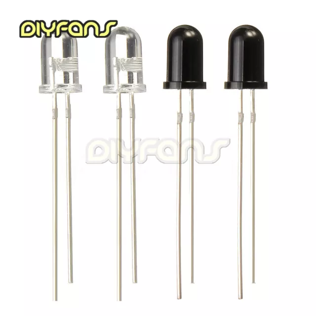 20/50/100 pièces 3/5 mm 850 nm 940 nm émetteur infrarouge universel DEL diode récepteur 2