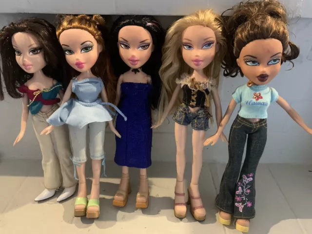 Lot Of 5 Vintage Bratz MGA Dolls Jade, Yasmin, Cloe