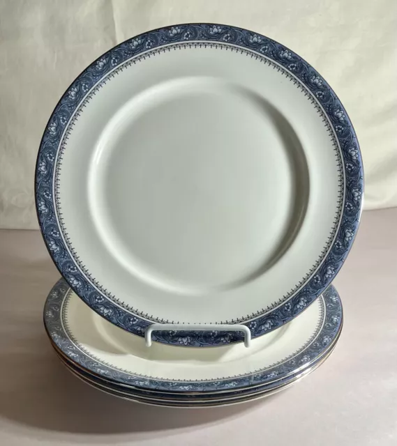 4 Aynsley Blue Mist 10 1/2" Dinner Plates