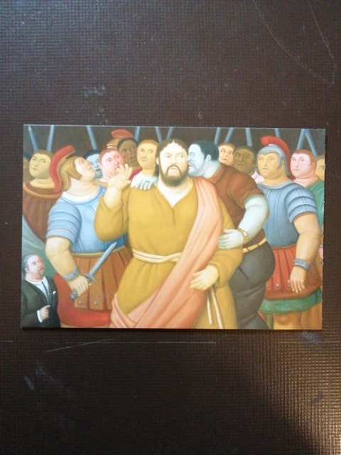 Tableau Toile Botero 'Il Bacio Di Giuda' - 50x50 Cm - Reproduction D'art - Fabriqué En Italie