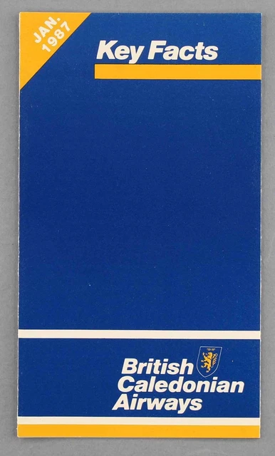 British Caledonian Key Facts January 1987 Vintage Airline Brochure Bcal Airways