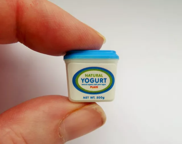 Dolls House Miniature Food 1:12 * Natural Yoghurt Tub 1.5Cm * Combined P+P