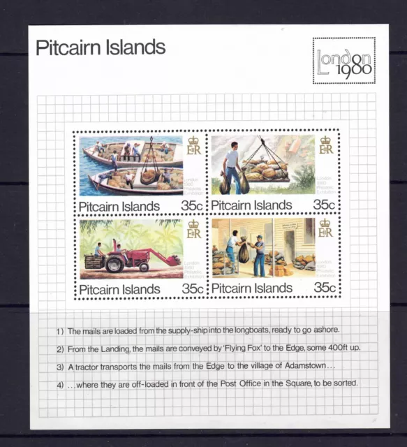 Pitcairn Islands 1980 London Stamp Expo Mini Sheet MUH