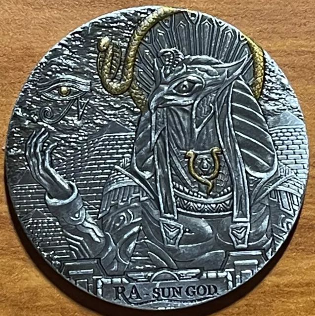 RA - Sun God - Ancient Egyptian God - Eye of Horus - Cook Islands - Hobo Coin