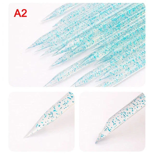 100pcs Nail Cuticle Pusher Crystal Double End Reusable Manicures Cuticle Dead ql