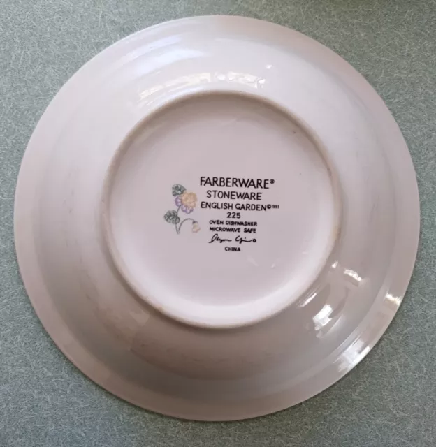 Farberware English Garden Stoneware 225 - Soup or Cereal Bowls 7”, Set of 2 2