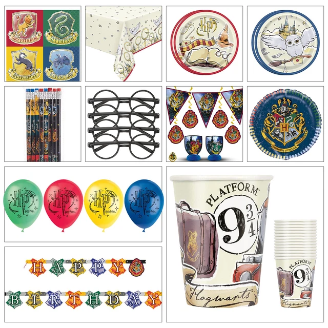 Kit Fête Harry Potter - 16 Personnes Vaisselle Jetable Déco Ballons