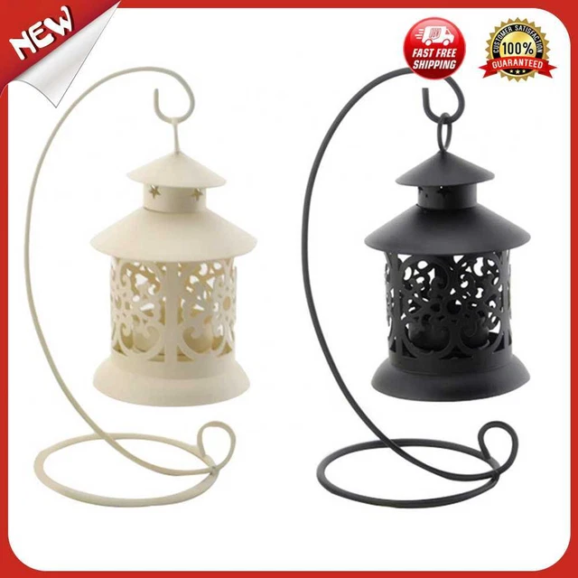 es Hollow Candle Holder Hanging Cage Wrought Iron Lantern Candlestick Home Decor