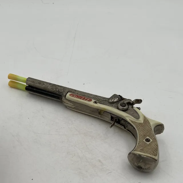 Vintage Metal Mini Flintlock Pirate Toy Gun Pistol Keychain Key Ring
