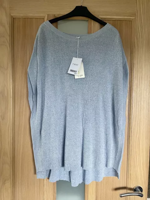 BNWT Next Pale Blue Linen /acrylic Mix Over Top/ Lightweight Jumper. XL 20 22 24