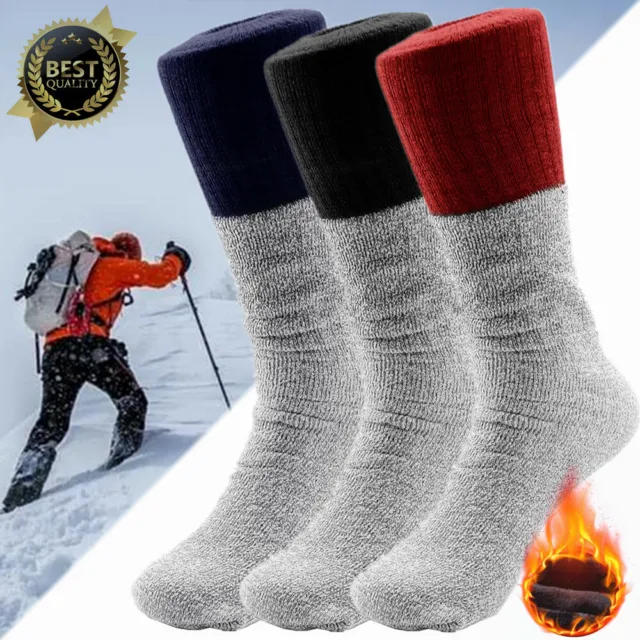 3 Pairs Mens Winter Extra Warm Thermal Gear Heavy Duty Boots Socks Size 9-15