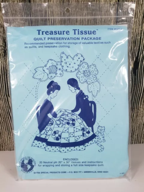 QUILT PRESERVATION PACKAGE Treasure Tissue Heirloom NOS Vintage 1992