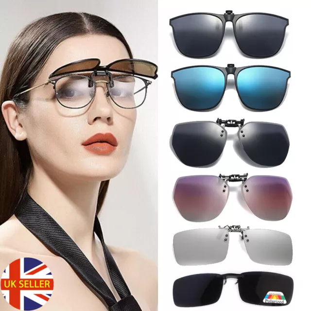 Polarised Clip On Flip Style Sunglasses UV400 Protection Driving Fishing Cycling