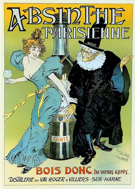 Art Deco Print ABSINTHE Drink Parisienne Sante Bois Donc Bar Pub French Poster