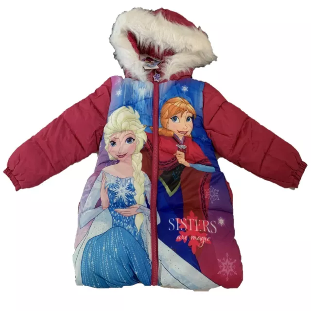 Giacca invernale imbottita bambina bambini Disney Frozen Foderata in pile con cappuccio 4-10Y