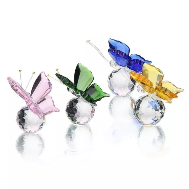 Crystal Butterfly Ornaments Crafts Glass Paperweight Home Wedding Decoration