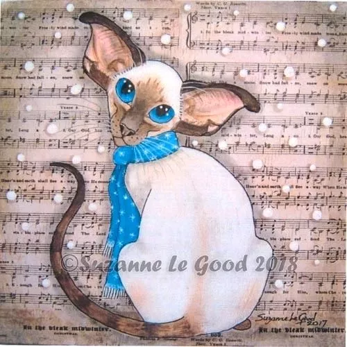 Siamese Cat art print limited edition from original painting by Suzanne Le Good
