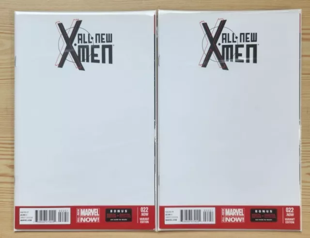 All New X-Men #22 . Now - Blank Sketch Variant Cover Lot Of 2 - Marvel Comics