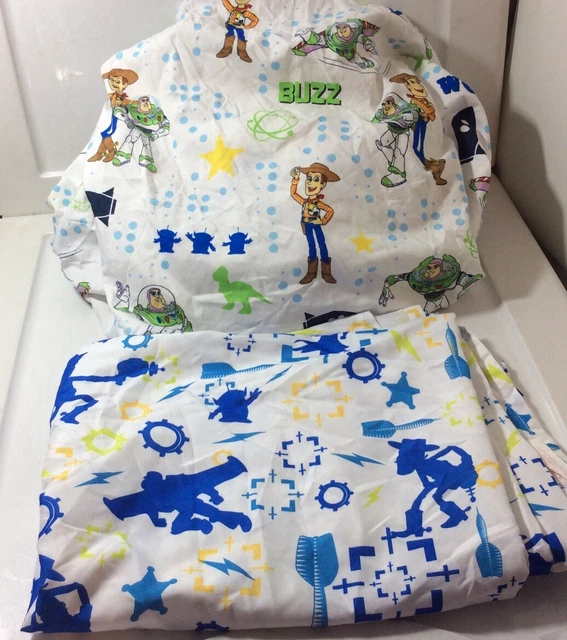 DISNEY PIXAR TOY Story 2 Pc Flat & Fitted Sheets Toddler Bed £24.83