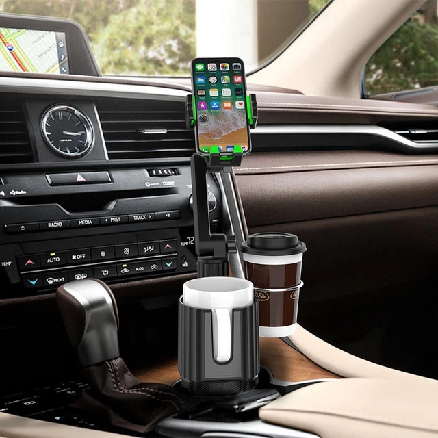 h* Multifunction Car Cup Holder Adjustable Cellphone Stand GPS Clip (Green)