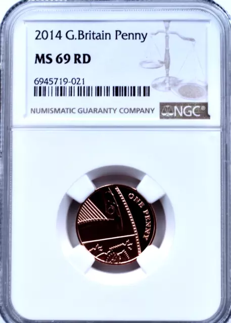 2014 1p One Pence NGC MS69 RD Great Britain Coin UK Penny