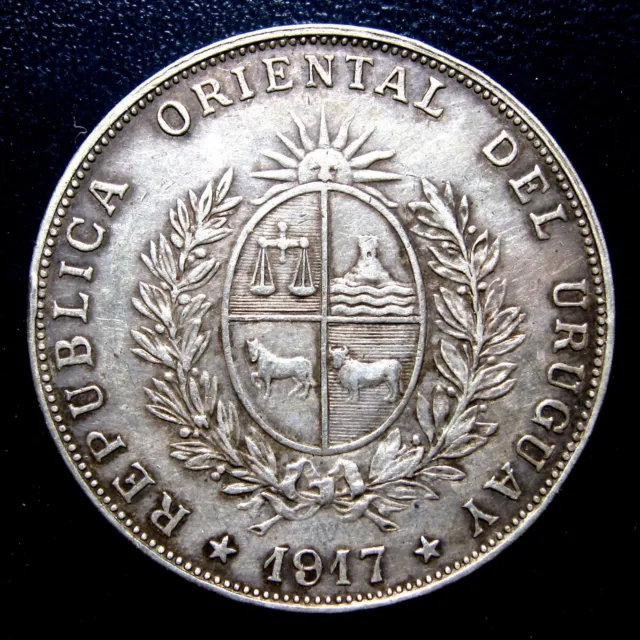 Uruguay - Un Peso 1917 Km# 23