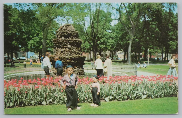 State View~Holland Michigan~May Tulip Time~Dutch Kid Smoking A Pipe~Vintage PC