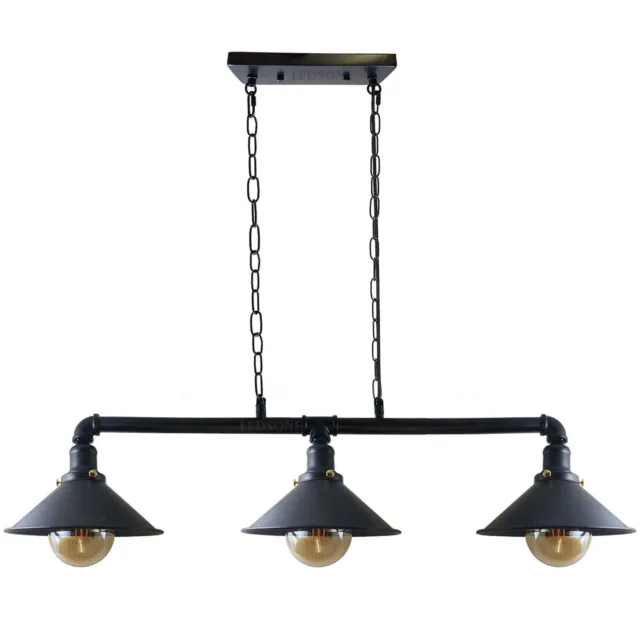 Vintage Industrial Hanging Chained Pendant Ceiling Pipe Lights Metal Home Decor