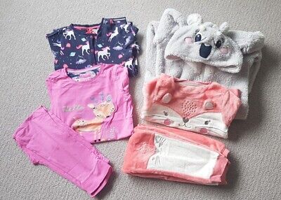 4 sets of Girls Pyjamas / Fluffy Fat Face One Piece Jump Suit sizes 9-12 years