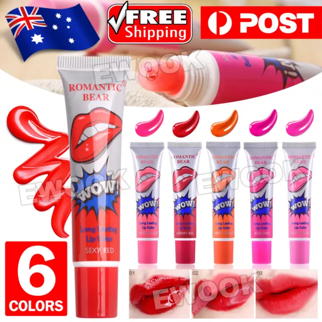 6 Colors Long lasting Tattoo Lip Gloss Magic Color Peel Off Mask Tint Waterproof