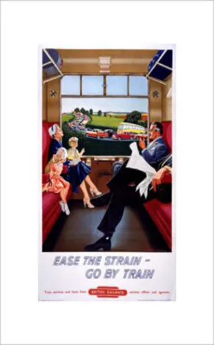 EASE the STRAIN British Railways Eisenbahn Zug Kunstdruck Poster Plakat Bild NEU