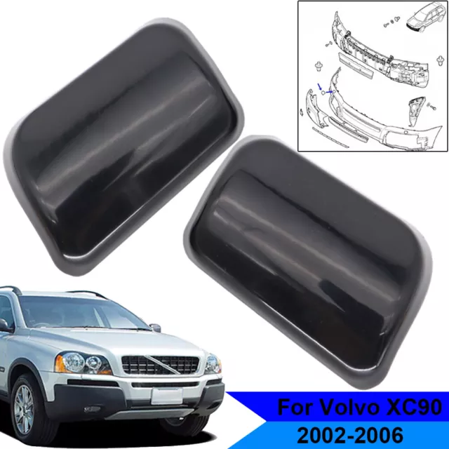 2X CAR HEADLIGHT Water Washer Spray Nozzle Cap Cover For Volvo