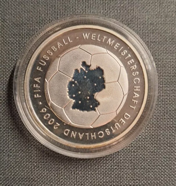 10 Euro Silber Münze in  PP -FIFA-Fußball-WM - Landkarte - mit Original Flyer