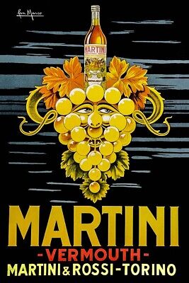 Poster Manifesto Locandina Pubblicitaria Vintage Vermouth Aperitivo Martini Bar