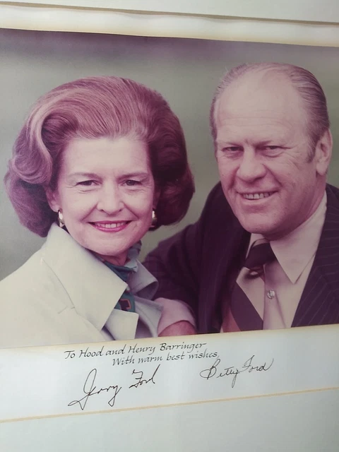 Gerald & Betty Ford Hand Signed Photo Framed Sent From White House To Crown View