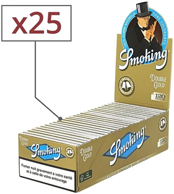 SMOKING, Papier à rouler,  boîte de 25 carnets de 120 feuilles