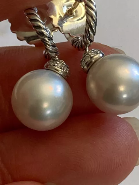 PREVIOUSLY USED DAVID yurman Solari Earrings with Diamonds and Pearls ...