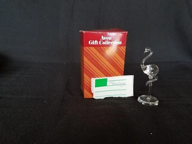 Vintage Crystal Glass Flamingo Figurine