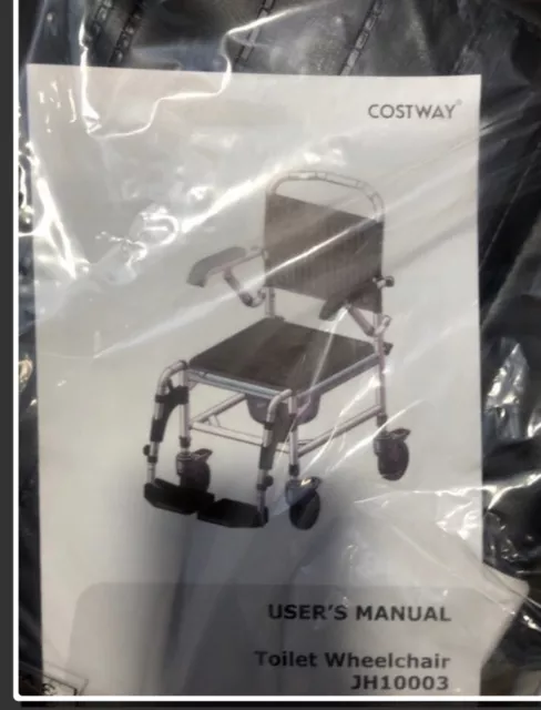Costway 4-in-1 Bedside Commode Chair w/ Wheel Commode Wheelchair  With Bucket